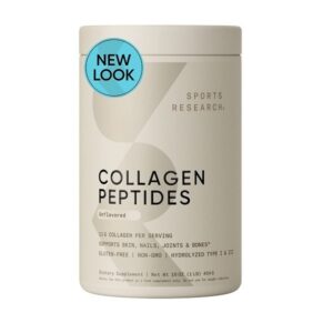 Sports Research Collagen Peptides Powder grass fed hydrolyzed collagen 454g