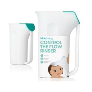 Control The Flow Rinser by Frida Baby Bath Time Rinse Cup with Easy Grip Handle and Removable Rain Shower