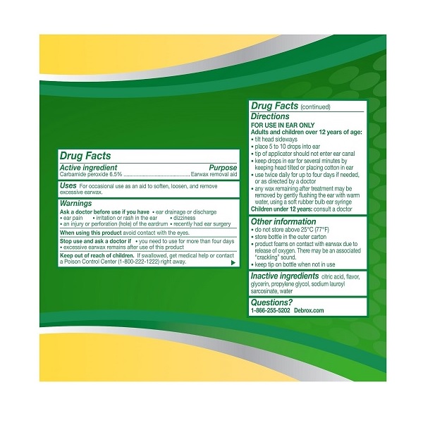 Debrox Earwax Removal Drops, 0.5 Fluid Ounce - Image 6