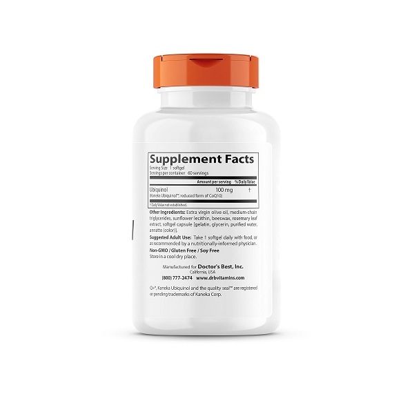 Doctor's Best Ubiquinol with Kaneka 100 mg - 60 Softgels - Image 2