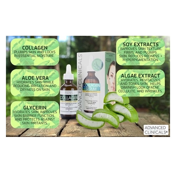 Advanced Clinicals Collagen Instant Plumping Serum For Fine Lines And Wrinkles. 1.75 Fl Oz. - Image 2