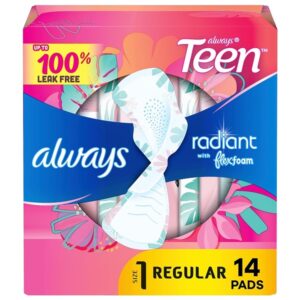 Always Totally Teen Always Radiant Infinity Pads, 14 Count