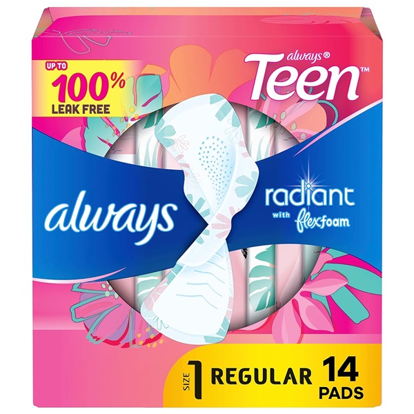 Always Totally Teen Always Radiant Infinity Pads, 14 Count