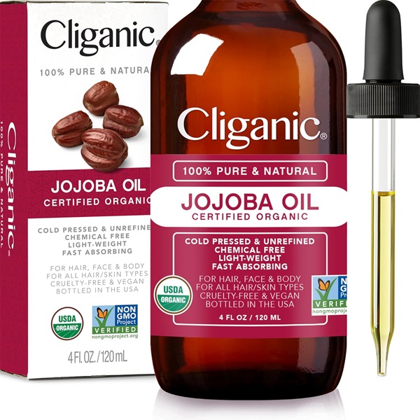 Cliganic USDA Organic Jojoba Oil 100 percent pure cold pressed 120ml
