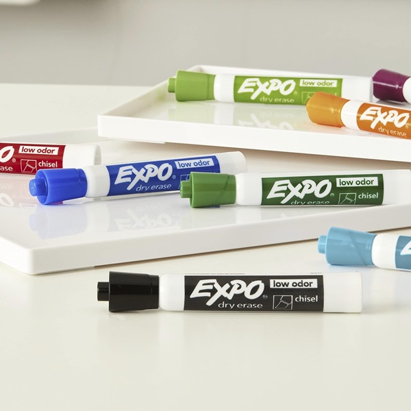 Expo Low Odor Chisel Tip Dry Erase Markers, 4 Black Markers (80661) - Image 6