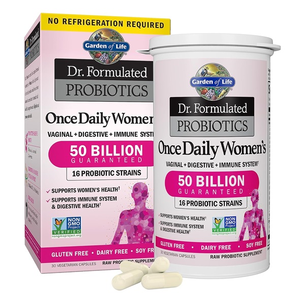 Garden of Life Probiotic Supplement for Women - Dr. Formulated Once Daily Womens for Digestive Health, Shelf Stable, 30 Count Capsules
