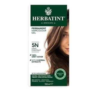 Herbal Care Herbatint Permanent Herbal Haircolour Gel, Light Chestnut, 5N, 1 Each