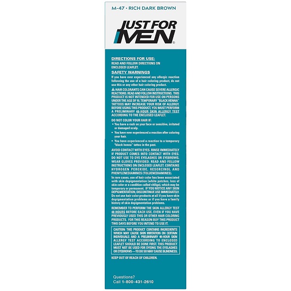 Just For Men Mustache & Beard, Beard Dye for Men with Brush Included for Easy Application, With Biotin Aloe and Coconut Oil for Healthy Facial Hair - Rich Dark Brown, M-47, Pack of 1 - Image 7