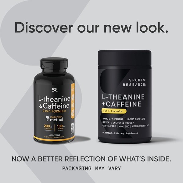 L-Theanine & Caffeine with Coconut MCT Oil ~ Nootropic Supplement for Focused Energy ~ Keto Certified & Non-GMO Verified (60 Softgels) : L-theanine - Image 2