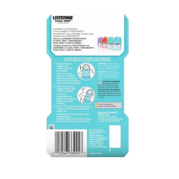 Listerine Pocketmist Oral Care Mist, Cool Mint, 0.26 Fluid Ounce (Pack of 6) - Image 7