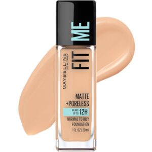 Maybelline New York Fit Me Matte Plus Poreless Oil Full Coverage Foundation For Oily Skin - True Beige, 1 Fluid Ounce, Pack Of 1