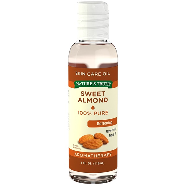 Nature's Truth Aromatherapy Pure Unscented Base Oil, Sweet Almond, 4 Fluid Ounce