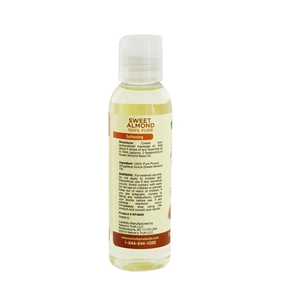 Nature's Truth Aromatherapy Pure Unscented Base Oil, Sweet Almond, 4 Fluid Ounce - Image 3
