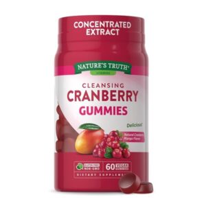 Nature's Truth Cranberry Gummies | 60 Count | Vegan, Non-GMO & Gluten Free Supplement | Supports Urinary Tract Health | Cranberry Mango Flavor