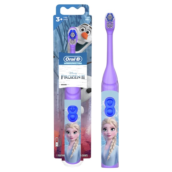 Oral B Pro-Health Jr. Battery Powered Kid's automatic Toothbrush featuring Disney's Frozen, Soft, 1 ct