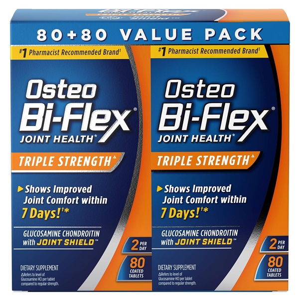 Osteo Bi-Flex Glucosamine Chondroitin MSM With Joint Shield, Twin Pack, 80 ct each