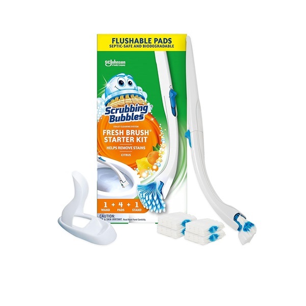 Scrubbing Bubbles Fresh Brush Toilet Cleaning System Starter Kit with 4 Refills