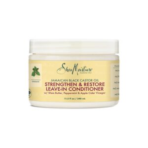 Shea Moisture Jamaican Black Castor Oil Strengthen & Restore Leave-In Conditioner W/ Shea Butter, Peppermint & Apple Cider Vinegar, Pack of 1