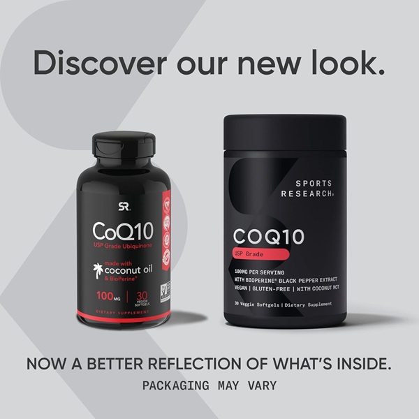 Sports Research CoQ10 Dietary Supplement 30 Veggie Softgels - Image 2