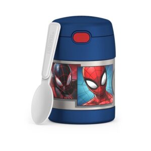 Thermos Funtainer 10 Ounce Stainless Steel Vacuum Insulated Kids Food Jar with Spoon, Spider-Man