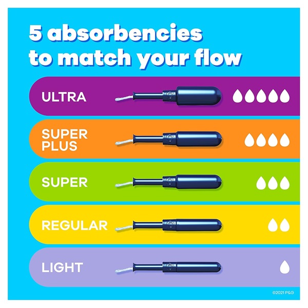 Tampax Pearl Tampons Ultra Absorbency with Leakguard Braid, Unscented, 32Count - Image 4