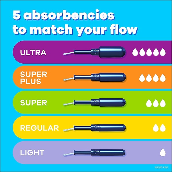 Tampax Pearl Tampons, Ultra Absorbency, with Leakguard Braid, Unscented, 45 Count - Image 2