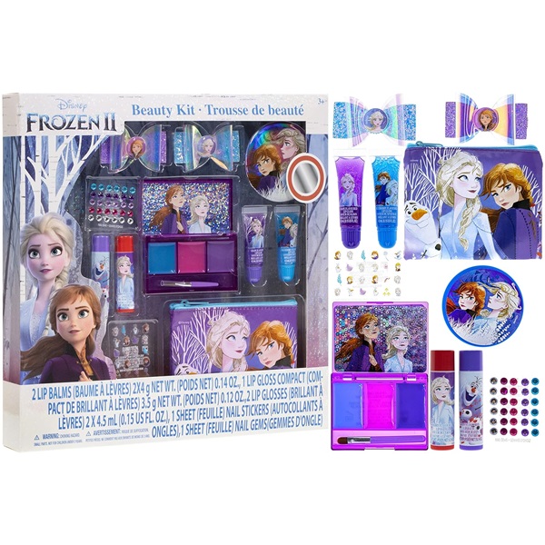Townley Girl Disney Frozen Beauty Kit, Lip balms, glosses, press on nails, gems, stickers, barrettes & more - Image 8