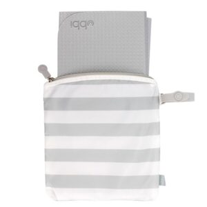 Ubbi Portable Changing Mat with Gray and White Storage Bag, Gray