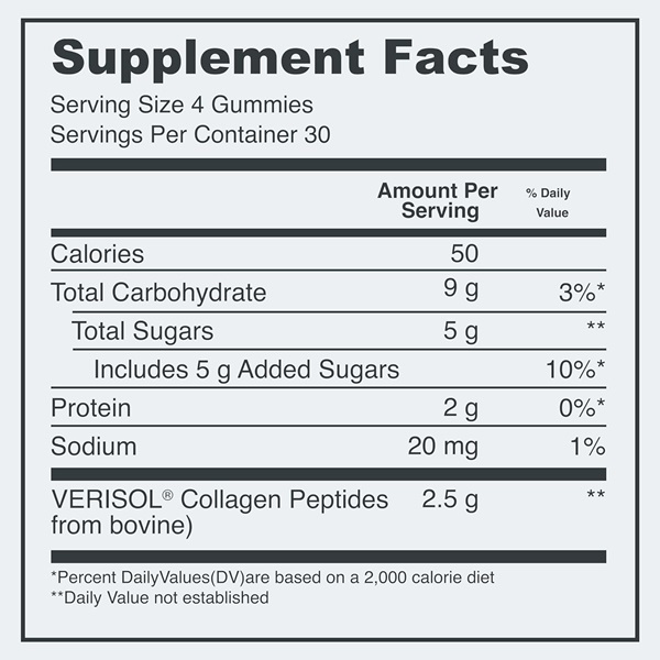 Vital Proteins Collagen Gummies, 2.5g of Clinically-Tested Collagen for Hair, Skin, Nails & Wrinkles, 120 ct, 30-Day Supply, Grape Flavor - Image 3