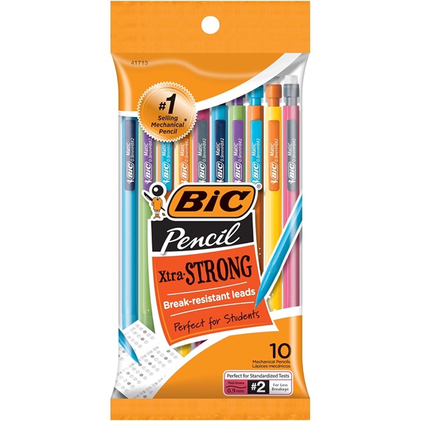 BIC Pencil, Mech, 0.9Mm, 10Pk, Multi-coloured, Yellow
