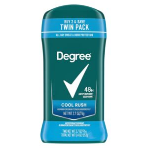 Degree Men Dry Protection Deodorant Invisible Solid Cool Rush2.7 Oz.Twin Pack