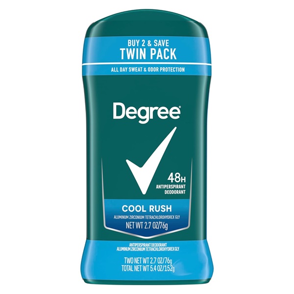 Degree Men Dry Protection Deodorant Invisible Solid Cool Rush2.7 Oz.Twin Pack