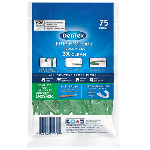 DenTek Fresh Clean Floss Pick, 75 Count - Image 5