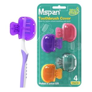 Mspan Electric Toothbrush Head Cover: Sonic Toothbrush Cap Travel Protector Plastic Brush Pod Protection Clip Case Value Pack, Purple, Pack of 1