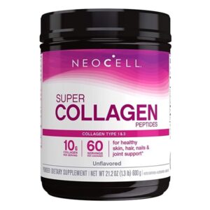 NeoCell Super Collagen Peptides, Grass-Fed Collagen Types 1 and 3, Unflavored, 21.2 Ounces