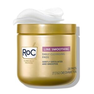 RoC Daily Resurfacing Disks, Hypoallergenic Exfoliating Makeup Removing Pads, 28 Count (packaging may vary)