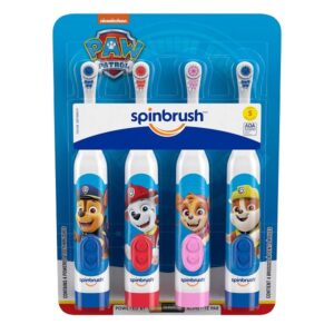 Spinbrush Kids PAW Patrol Kidââ‚¬â„¢s Electric Battery Powered Toothbrush with Soft Bristles (4 Pack)