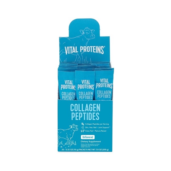 Hydrolyzed collagen peptides on-the-go supplement pack