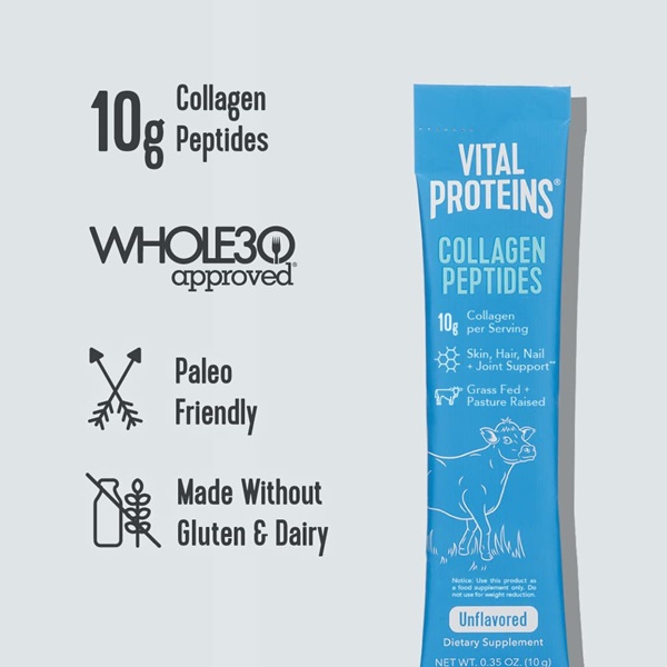 Vital Proteins Collagen Peptides Unflavored - 20 Packets - Image 3