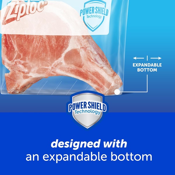 Ziploc Quart Food Storage Freezer Slider Bags, Power Shield Technology for More Durability, 15 Count - Image 3