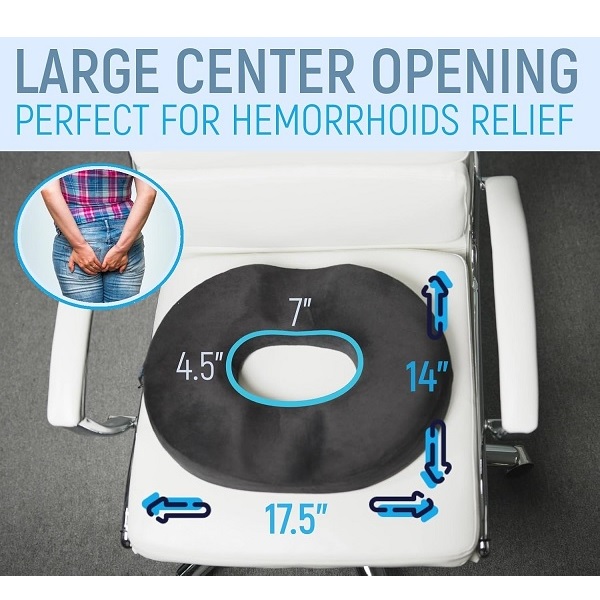 Ergonomic Innovations Donut Seat Medium Hemorrhoid Pain Relief Pillow for Hemorrhoids Pressure Ulcers Prostate Coccyx - Image 4