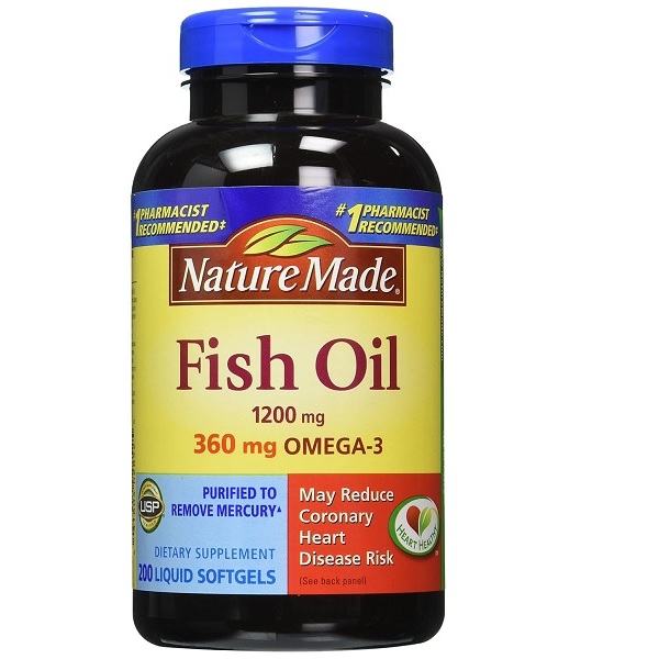 Nature Made Fish Oil 1200mg 360 Mg Omega-3 Twin Pack Combo Dietary Supplement 200 Liquid Softgel Each (400 Softgel Total)