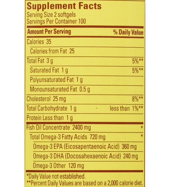 Nature Made Fish Oil 1200mg 360 Mg Omega-3 Twin Pack Combo Dietary Supplement 200 Liquid Softgel Each (400 Softgel Total) - Image 3