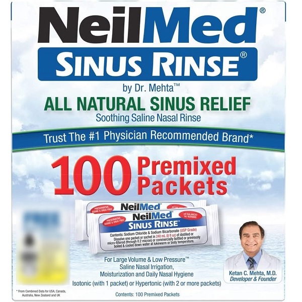 Neilmed Sinus Rinse Premixed Packets, 100 Packets