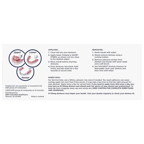 Super Poli-Grip Super Denture Adhesive Cream - 2.4 Oz (68 G) Twin Pack - Image 10