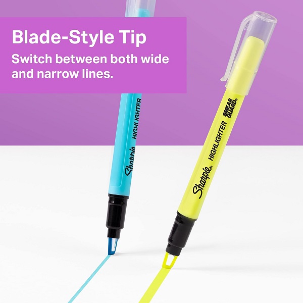 Sharpie Highlighter, Clear View Highlighter with See-Through Chisel Tip, Tank Highlighter, Assorted, 4 Count - Image 3