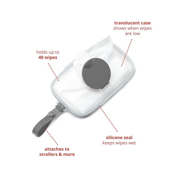 Skip Hop Baby Snug Seal Wipes Case (Gray) - Image 3