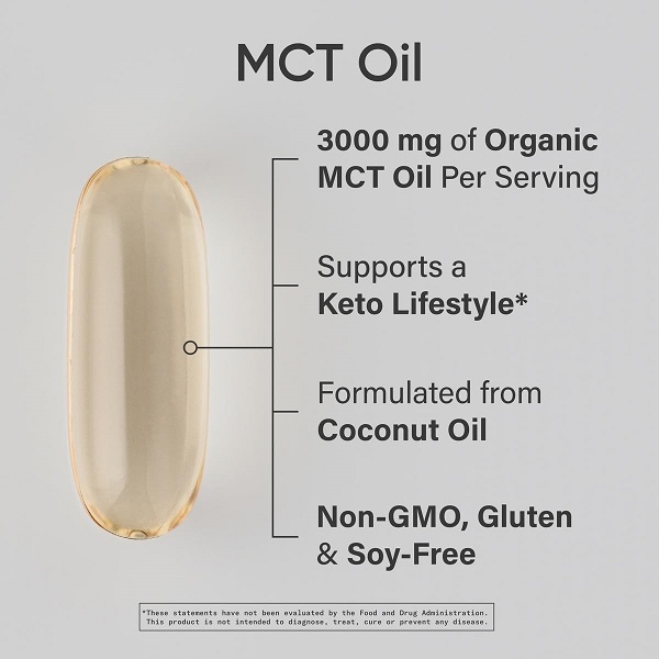 Sports Research Keto MCT Oil Capsules derived from Coconut Oil | Keto Fuel for The Brain & Body | Derived from Non-GMO Coconuts (120 Soft gels) - Image 2