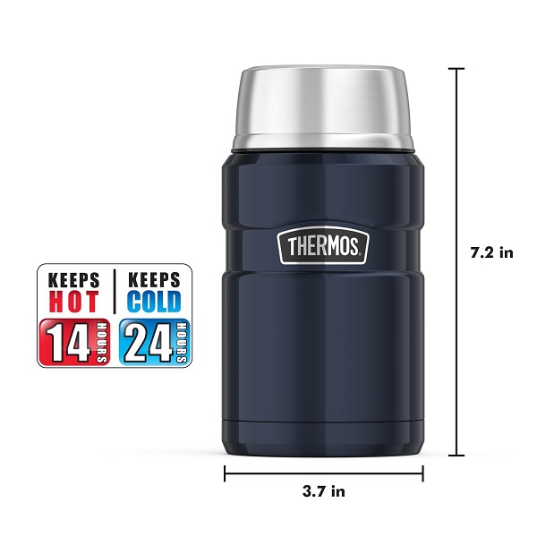 Thermos Stainless Steel King 24 Ounce Food Jar, Midnight Blue, 1 Piece - Image 5