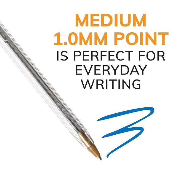 BIC Cristal Xtra Smooth Ballpoint Pen, Medium Point (1.0mm), Blue, 10-Count - Image 3
